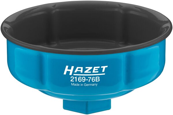 HAZET Ölfilter-Schlüssel 2169-76B - Vierkant12,5 mm (1/2 Zoll) - Rillenprofil - 85.6 mm