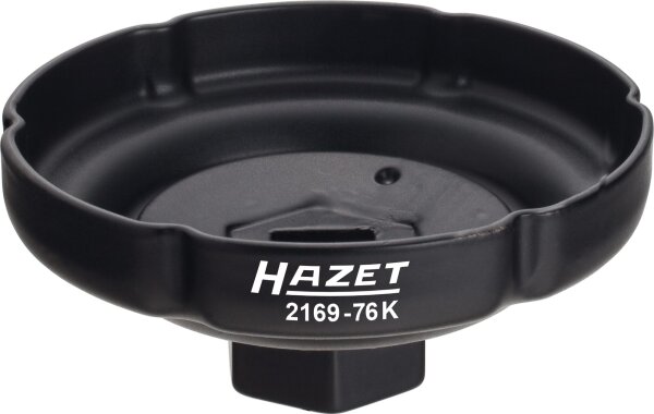 HAZET Ölfilter-Schlüssel 2169-76K - Vierkant12,5 mm (1/2 Zoll) - Rillenprofil - 85 mm