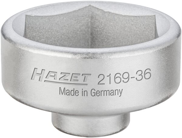 HAZET Ölfilter-Schlüssel 2169-36 - Vierkant10 mm (3/8 Zoll) - Außen-Sechskant Profil - 50 mm