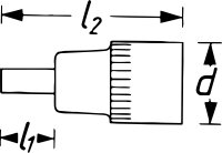 HAZET Schraubendreher-Steckschlüsseleinsatz 8803-1.2X8 - Vierkant10 mm (3/8 Zoll) - Schlitz Profil - 1.2 x 8 mm