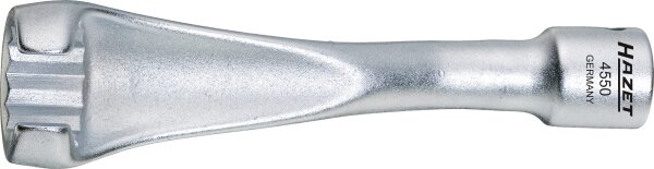 HAZET Einspritzleitungs-Schlüssel 4550 - Vierkant10 mm (3/8 Zoll) - Außen-Doppel-Sechskant Profil - 17 mm