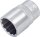 HAZET Steckschlüsseleinsatz - Doppelsechskant 880Z-15 - Vierkant10 mm (3/8 Zoll) - Außen-Doppel-Sechskant-Tractionsprofil - 15 mm