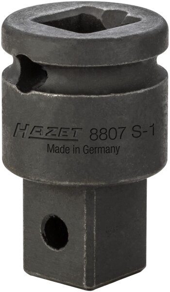 HAZET Vergrößerungsstück 8807S-1 - Vierkant10 mm (3/8 Zoll) - Vierkant 12,5 mm (1/2 Zoll) - 22 mm