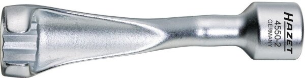 HAZET Einspritzleitungs-Schlüssel 4550-2 - Vierkant12,5 mm (1/2 Zoll) - Außen-Doppel-Sechskant Profil - 19 mm
