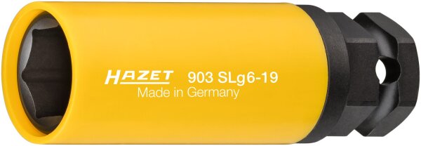 HAZET Schlag-, Maschinenschrauber Steckschlüsseleinsatz - Sechskant 903SLG6-19 - Vierkant12,5 mm (1/2 Zoll), Außen-Sechskant 24 mm - Außen-Sechskant-Tractionsprofil - 19 mm