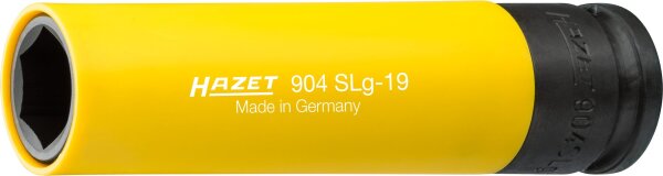 HAZET Schlag-, Maschinenschrauber Steckschlüsseleinsatz - Sechskant - extra lang 904SLG-19 - Vierkant12,5 mm (1/2 Zoll) - Außen-Sechskant-Tractionsprofil - 19 mm