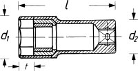 HAZET Zündkerzen Steckschlüsseleinsatz 900MGT - Vierkant12,5 mm (1/2 Zoll) - Außen-Sechskant Profil - 20.8 mm - 13?16 ?