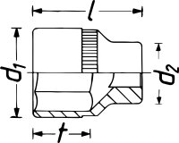 HAZET Schlag-, Maschinenschrauber Steckschlüsseleinsatz - Sechskant 1100SLG-46 - Vierkant25 mm (1 Zoll) - Außen-Sechskant Profil - 46 mm