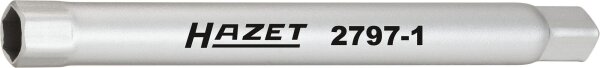 HAZET Stoßfänger Rohr-Steckschlüssel 2797-1 - Vierkant6,3 mm (1/4 Zoll) - Außen-Sechskant Profil - 10 mm