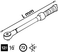VIGOR Drehmomentschlüssel - V3441 - Nm min-max: 40 – 200 Nm - Toleranz: 4% - Vierkant 12,5 mm (1/2 Zoll) - 540 mm