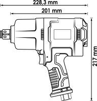 VIGOR Schlagschrauber - V6899 - Lösemoment maximal: 1890 Nm - Vierkant 20 mm (3/4 Zoll) - 205 mm - Hochleistungs-Doppelhammer-Schlagwerk