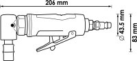 VIGOR Stabschleifer - abgewinkelt - V5673 - 206 mm
