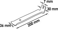 VIGOR Lösehebel und Cliplöser - breit - einseitig abgewinkelt - V1371-1