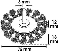 VIGOR Scheibenbürste - gezopft - 75 mm - V6806