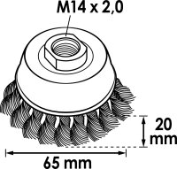 VIGOR Topfbürste - 65 mm - gezopft - V6801-65