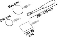VIGOR Teleskopspiegel Satz - V5480 - Anzahl Werkzeuge: 4