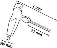 VIGOR Sechskant T-Griff Schraubendreher - V2486 - Innen-Sechskant Profil - 2.5 mm