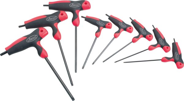 VIGOR TORX® T-Griff Schraubendreher Satz - V1410 - Innen TORX® Profil - T?9?–?T?40 - Anzahl Werkzeuge: 8