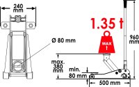 VIGOR Hydraulik Alu Rangier-Wagenheber 1,35 Tonnen -...