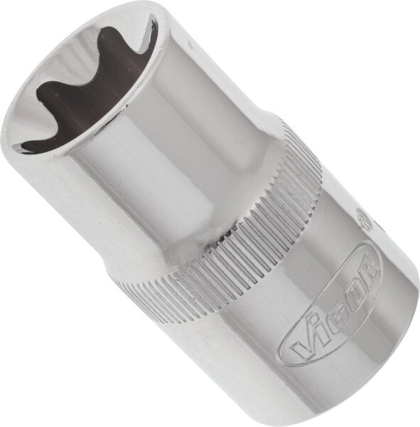 VIGOR TORX® Steckschlüsseleinsatz - V2196 - Vierkant12,5 mm (1/2 Zoll) - Außen TORX® Profil - E18