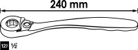 VIGOR Umschaltknarre für superflache Steckschlüssel-Einsätze - V7202-1 - Vierkant 12,5 mm (1/2 Zoll)