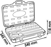 VIGOR Steckschlüssel Satz - V2318N - Vierkant20 mm...