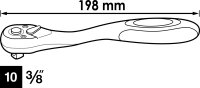 VIGOR Feinzahn-Umschaltknarre - V6038 - Vierkant 10 mm...