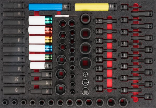 VIGOR Schlagschrauber Steckschlüsseleinsatz Satz - V6811 - 10 – 36 · T10 – T40 - Anzahl Werkzeuge: 80