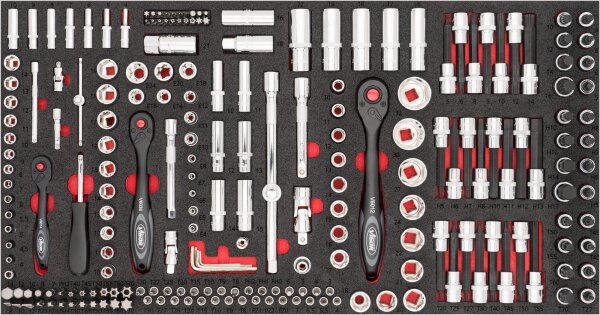 VIGOR Steckschlüssel-Werkzeug Satz für Series XL - V4586 - Sechskant6,3 (1/4 Zoll), Vierkant6,3 mm (1/4 Zoll), Vierkant10 mm (3/8 Zoll), Vierkant12,5 mm (1/2 Zoll) - Außen TORX® Profil, Außen-Sechskant Profil, Innen TORX® Profil, Tamper Resistant TORX® Pr