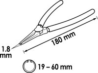 VIGOR Sicherungsring-Zange - V1716 - 180 mm