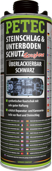 PETEC Steinschlag- & Unterbodenschutz Kautschukbasis Ueberlackierbar, Verschiedene Farben (7321)