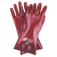 Nitras PVC-Handschuhe, rot, vollbeschichtet