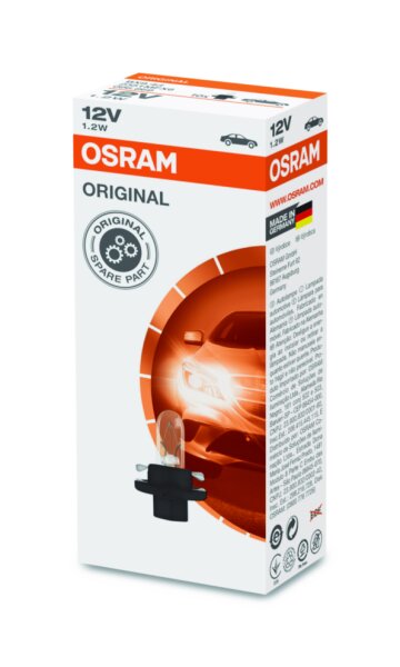 OSRAM Original 12V 1,2W Kunststoffsockel Faltschachtel 2351MFX6