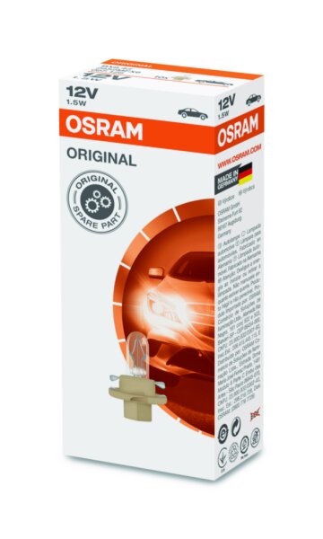 OSRAM Original 12V 1,5W Kunststoffsockel Faltschachtel 2452MFX6