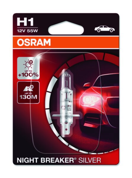 OSRAM NIGHT BREAKER® SILVER H1 Single Blister 64150NBS-01B