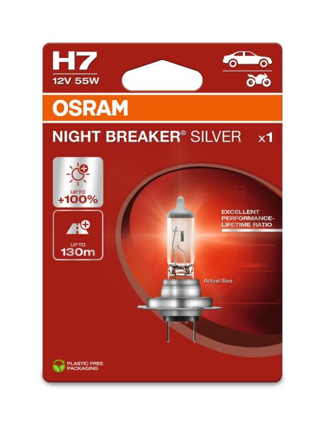 OSRAM NIGHT BREAKER® SILVER H7 Single Blister 64210NBS-1BL