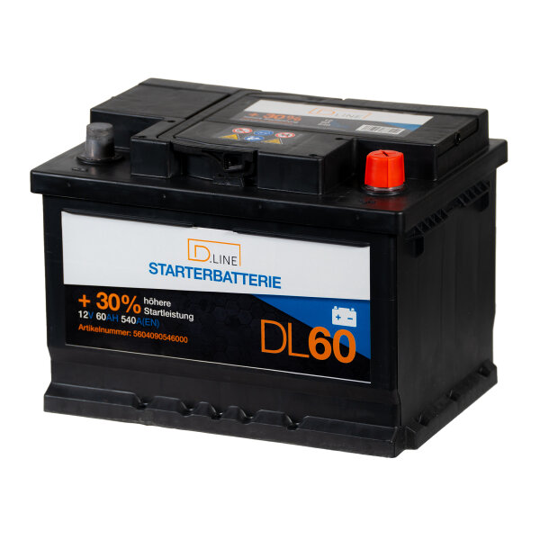 D.LINE Starterbatterie DL60 12V / 60Ah / 540A EN (5604090546000)