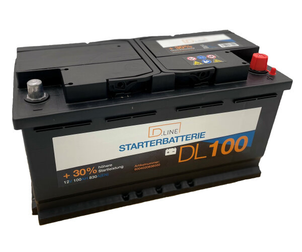 D.LINE Starterbatterie DL100 12V / 100Ah / 830A EN (6004020836000)