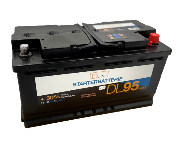 D.LINE Starterbatterie AGM DL95AGM 12V / 95Ah / 850A EN (5959010856000)