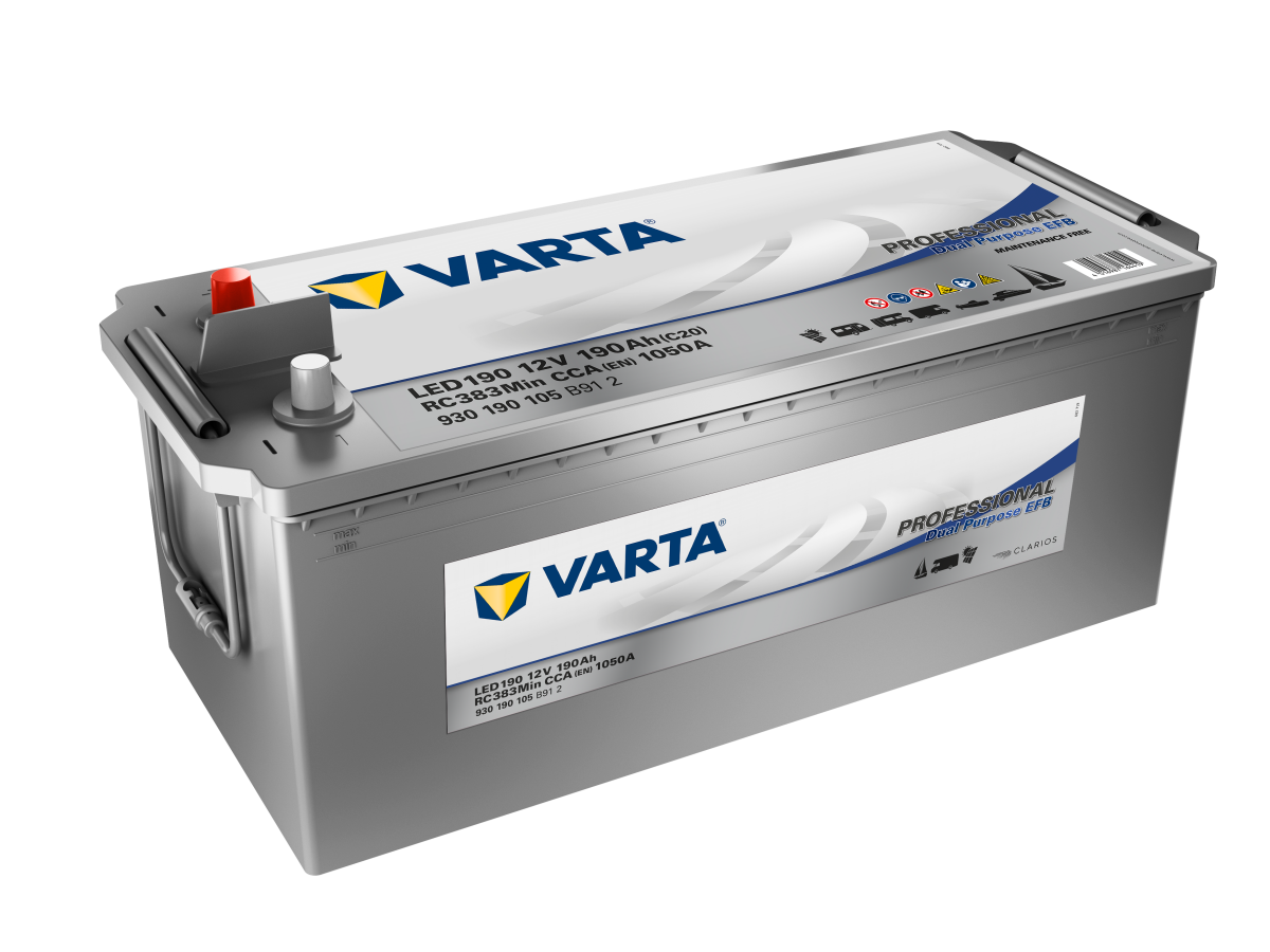 VARTA LED190 Professional Dual Purpose EFB 12V 190Ah 1050A EN (930190,  377,78 €