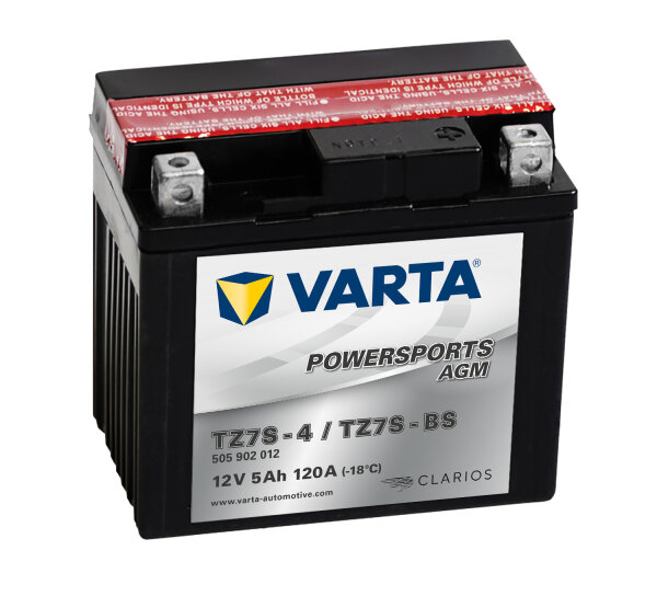 VARTA Powersports AGM  TZ7S-4
TZ7S-BS 12V 5Ah 120A EN (505902012I314)