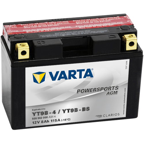 VARTA Powersports AGM  T9B-4
T9B-BS 12V 8Ah 115A EN (508902012I314)