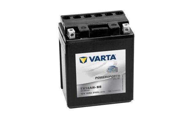 VARTA Powersports AGM (HP) TX14AH-BS 12V 12Ah 210A EN (512908021I314)