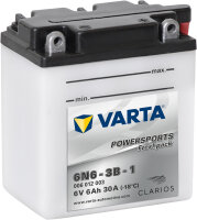 VARTA Powersports Fresh Pack 6N6-3B-1 6V 6Ah 30A EN...