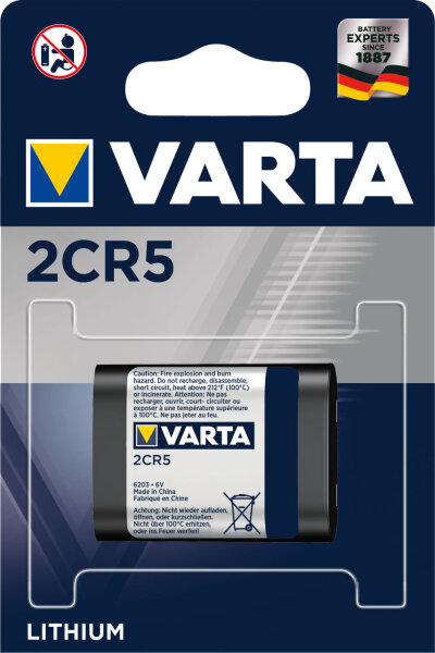 VARTA LITHIUM Cylindrical 2CR5 Blister 1 (6203301401)