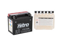 Nitro Motorradbatterie YTX12-BS -N- mit Säurepack AGM