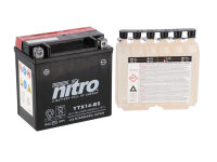 Nitro Motorradbatterie YTX14-BS -N- mit Säurepack AGM