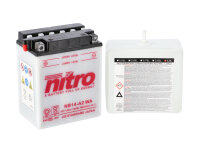 Nitro Motorradbatterie YB14-A2 WA -N- mit Säureflasche