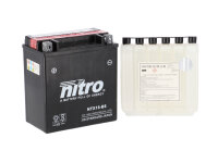 Nitro Motorradbatterie YTX16-BS -N- mit Säurepack AGM