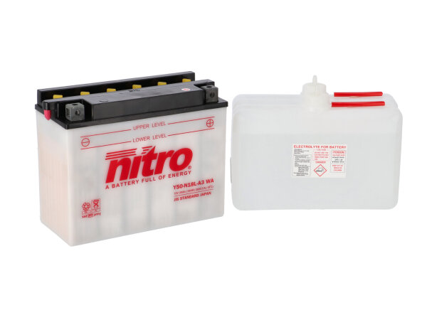 Nitro Motorradbatterie Y50-N18L-A3 WA -N- mit Säureflasche